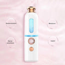 Facial Steamer Nano Spray Water Replenishing Instrument Portable Cold Spray Machine Charging Beauty Instrument Automatic Alcohol Sprayer, Style:Crown(White)
