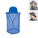Summer Outdoor Sports Anti-mosquito Net Sun Hat Fisherman Hat, Size:L(Colour Blue)