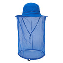 Summer Outdoor Sports Anti-mosquito Net Sun Hat Fisherman Hat, Size:L(Colour Blue)