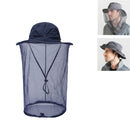 Summer Outdoor Sports Anti-mosquito Net Sun Hat Fisherman Hat, Size:L(Royal Blue)