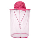 Summer Outdoor Sports Anti-mosquito Net Sun Hat Fisherman Hat, Size:L(Rose Red)