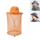Summer Outdoor Sports Anti-mosquito Net Sun Hat Fisherman Hat, Size:L(Orange)