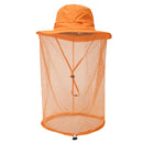 Summer Outdoor Sports Anti-mosquito Net Sun Hat Fisherman Hat, Size:L(Orange)