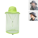 Summer Outdoor Sports Anti-mosquito Net Sun Hat Fisherman Hat, Size:L(Green)
