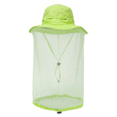 Summer Outdoor Sports Anti-mosquito Net Sun Hat Fisherman Hat, Size:L(Green)