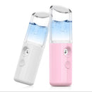 Lipstick Style Facial Hydration Instrument Air Humidifier USB Beauty Cold Spray Instrument Auto Alcohol Disinfection Sprayer(White)
