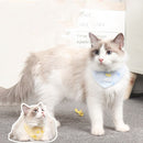 Pet Saliva Towel Cat and Dog Universal Striped Casual Scarf Dark Buckle Adjustable Bib Pet Accessories, Size:M(Geometric Blue)