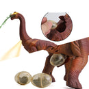 Electric Dinosaurs Walking Lighting Lay Eggs Project Small Brachiosaurus Simulation Animal Model Toys(Brown)