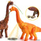 Electric Dinosaurs Walking Lighting Lay Eggs Project Small Brachiosaurus Simulation Animal Model Toys(Brown)