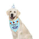 2 PCS Pet Birthday Saliva Towel Double Cotton Triangle Scarf(Blue)