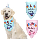 2 PCS Pet Birthday Saliva Towel Double Cotton Triangle Scarf(Blue)