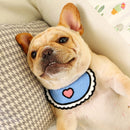 Dog Cat Saliva Towel Love Bib Pet Triangle Scarf Small Dog Collar, Size:L(Love Blue)