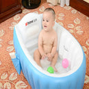 2 PCS Baby Bath Tub Kids Bathtub Portable Inflatable Cartoon Thickening Washbowl Newborns Keep Warm Swimming Pool(Blue)