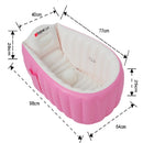 2 PCS Baby Bath Tub Kids Bathtub Portable Inflatable Cartoon Thickening Washbowl Newborns Keep Warm Swimming Pool(Blue)