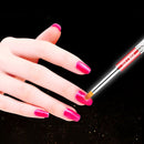 Acrylic Nail Art Brush Round Head Pink Rhinestone Handle Pure Nail Tool