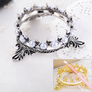 Portable Pearls Rack Crown Novelty Home Alloy Tools Stand Nail Art Brush Pen Holder(Vintage Silver)