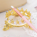 Portable Pearls Rack Crown Novelty Home Alloy Tools Stand Nail Art Brush Pen Holder(Silver)