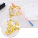Portable Pearls Rack Crown Novelty Home Alloy Tools Stand Nail Art Brush Pen Holder(Gold)