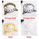 Portable Pearls Rack Crown Novelty Home Alloy Tools Stand Nail Art Brush Pen Holder(Gold)