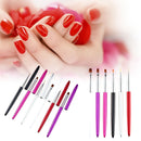 Nail Brush Color Painting Flower Carving Pen Pull Pen Light Therapy Gel Pen Flat Head Pen Nail Pen(White)