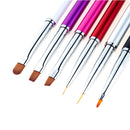 Nail Brush Color Painting Flower Carving Pen Pull Pen Light Therapy Gel Pen Flat Head Pen Nail Pen(Black)
