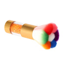 Rainbow Rhinestone Nail Brush Dust Cleaning Brush Nail Tools(Gold)