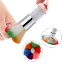 Rainbow Rhinestone Nail Brush Dust Cleaning Brush Nail Tools(Gold)
