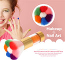 Rainbow Rhinestone Nail Brush Dust Cleaning Brush Nail Tools(Gold)