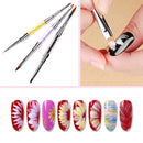 Sequins Nail Art Brush Drawing Carving Pen Design Manicure Tool UV Gel Decoration Tools(Black)