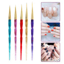 5 Piece/set Acrylic Phototherapy Nail Painting Flower Carved Crystal Pen Nail Pen