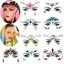 3 PCS Forehead Green Masquerade Makeup Acrylic Face Sticker