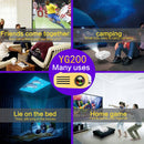 YG200 Portable LED Pocket Mini Projector AV USB SD HDMI Video Movie Game Home Theater Video Projector, US Plug(Black and White)