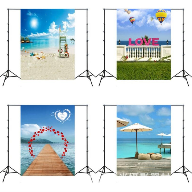 1.5m x 2.1m Simulation 3D Beach Seascape Coconut Tree Photo Photography Background Cloth(2945)