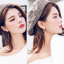 925 Sterling Silver Stars Moon Ladies Long Asymmetrical Personality Earrings