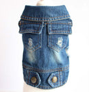 Retro Personality Denim Small Vest Pet Dog Clothes Pet Jacket, Size:L(Light Blue)