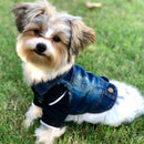 Retro Personality Denim Small Vest Pet Dog Clothes Pet Jacket, Size:L(Light Blue)