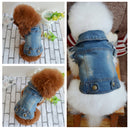 Retro Personality Denim Small Vest Pet Dog Clothes Pet Jacket, Size:L(Light Blue)
