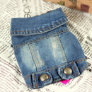 Retro Personality Denim Small Vest Pet Dog Clothes Pet Jacket, Size:L(Light Blue)