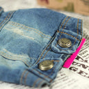 Retro Personality Denim Small Vest Pet Dog Clothes Pet Jacket, Size:L(Light Blue)