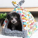Removable and Washable Closed Four Seasons Universal Warm Pet Nest Dog Bed, Size:M(Ary Green)