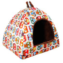 Removable and Washable Closed Four Seasons Universal Warm Pet Nest Dog Bed, Size:M(Ary Green)