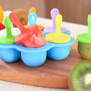 Silicone Mini Ice Pops Mold Ice Cream Ball Lolly Maker Popsicle Molds Baby DIY Food Supplement Tool(Deep Purple)