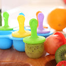 Silicone Mini Ice Pops Mold Ice Cream Ball Lolly Maker Popsicle Molds Baby DIY Food Supplement Tool(Deep Purple)