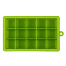 15 Grids DIY Big Ice Cube Mold Square Shape Silicone Ice Tray Fruit Ice Cream Maker(Green)