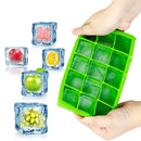 15 Grids DIY Big Ice Cube Mold Square Shape Silicone Ice Tray Fruit Ice Cream Maker(Green)