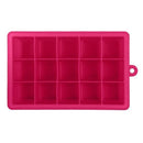 15 Grids DIY Big Ice Cube Mold Square Shape Silicone Ice Tray Fruit Ice Cream Maker(Rose Red)