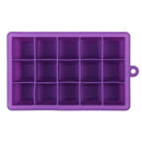 15 Grids DIY Big Ice Cube Mold Square Shape Silicone Ice Tray Fruit Ice Cream Maker(Purple)