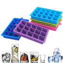 15 Grids DIY Big Ice Cube Mold Square Shape Silicone Ice Tray Fruit Ice Cream Maker(Purple)