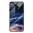 For Galaxy S9 Plus Mobile Phone Cover Glass Painted Soft Case Edge TPU Mobile Cover Case(Cloud Sea)