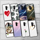 For Galaxy S9 Plus Mobile Phone Cover Glass Painted Soft Case Edge TPU Mobile Cover Case(Cloud Sea)